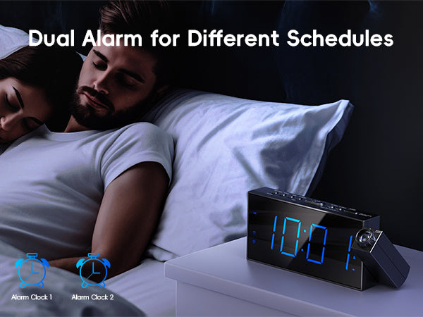 Digital projection alarm clocks