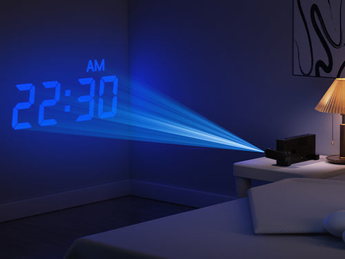 Digital projection alarm clocks