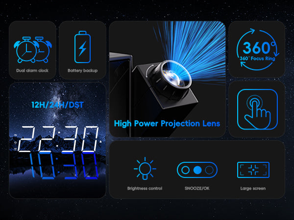 Digital projection alarm clocks